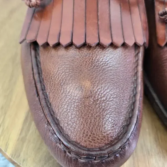 Allen Edmonds Nottingham Brown Kiltie Woven Lace Tassel Daily Loafer Mens 11.5 D